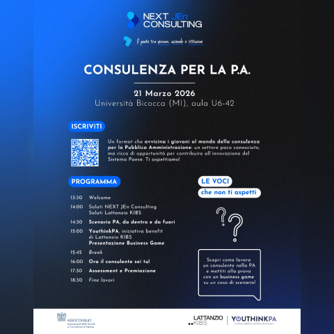 Next JEn – Consulenza per la P.A.: il 21 marzo secondo appuntamento a Milano!